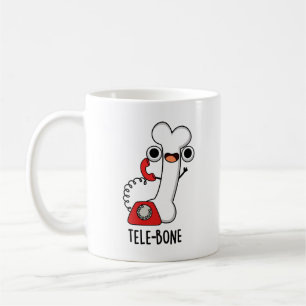 Tele-Knochen Witziger Knochen Telefon Wortspiel  Kaffeetasse