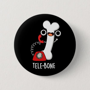 Telebone Funny Bone Telefone Pun Dark BG Button