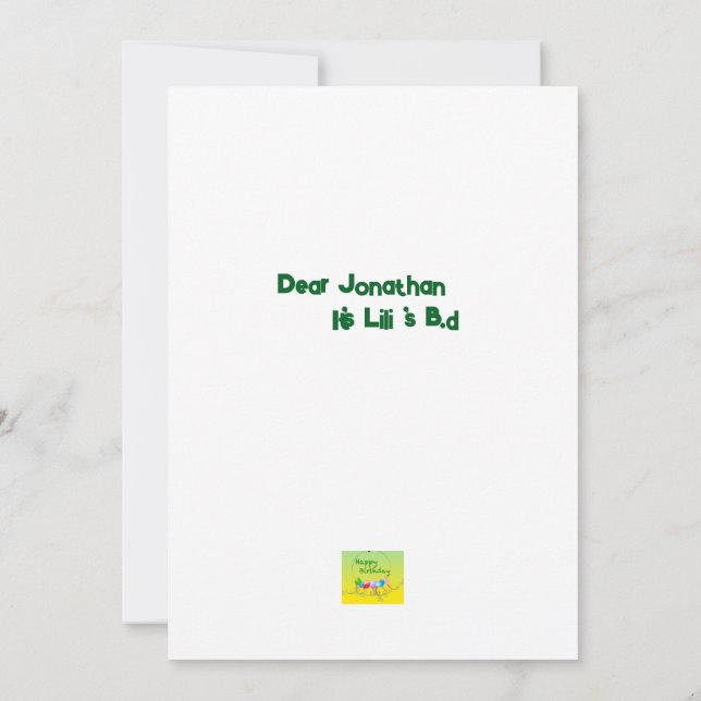 Téléchargeable Invitation BirthdayCard Monkey (Dos)