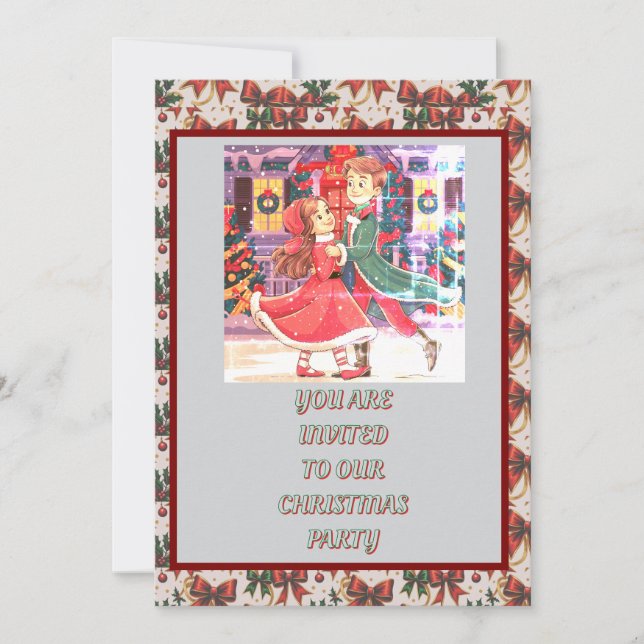 Téléchargement de la carte d'invitation de Noël (Devant)