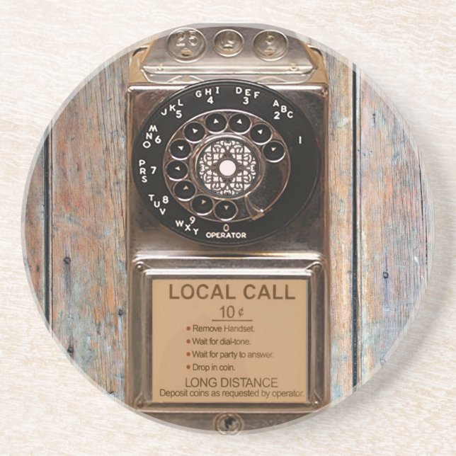 Telefon Antiquitätentelefon robuste Getränkeuntersetzer (Vorne)