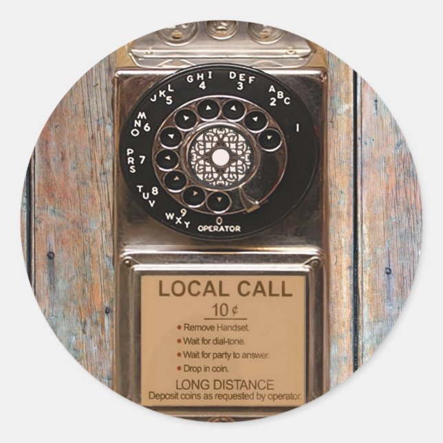 Telefon Antiquitätentelefon robuste Runder Aufkleber (Vorderseite)