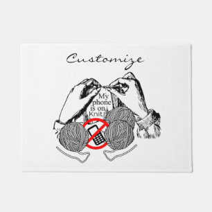 Telefon auf Strick Thunder_Cove Fußmatte