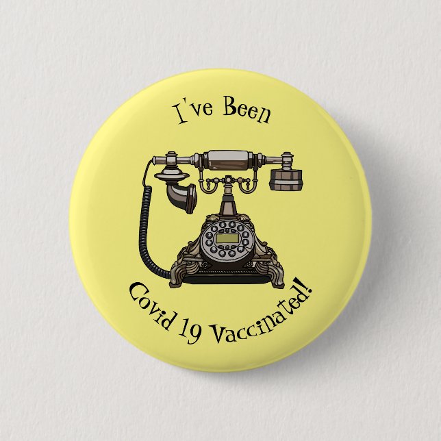 Telefon Cartoon-Illustration Button (Vorderseite)