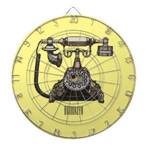 Telefon Cartoon-Illustration Dartscheibe