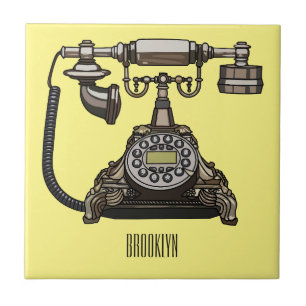 Telefon Cartoon-Illustration Fliese