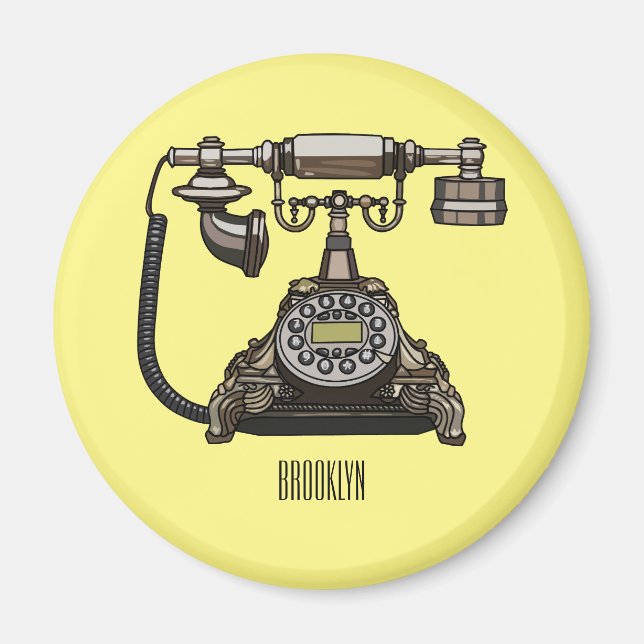 Telefon Cartoon-Illustration Magnet (Vorne)