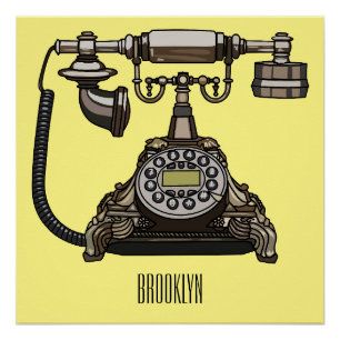 Telefon Cartoon-Illustration Poster
