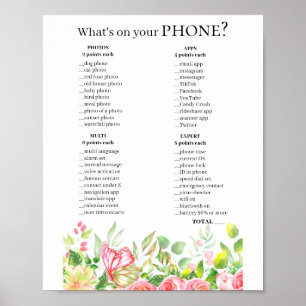 Telefon-Frage-Spiel 💍 Brautdusche Poster