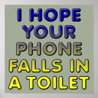 Telefon in der Toilette lustige Plakatzeichen-Zeic