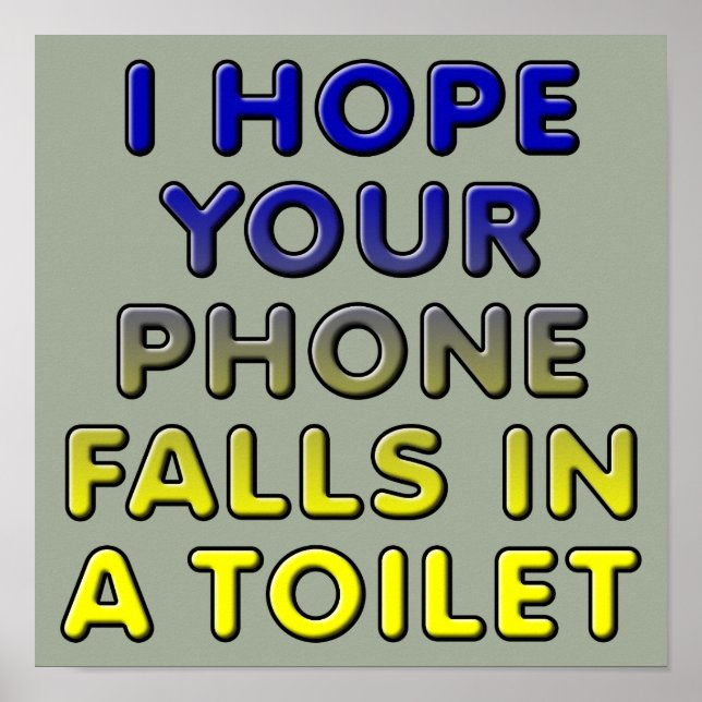 Telefon in der Toilette lustige Plakatzeichen-Zeic Poster (Vorne)