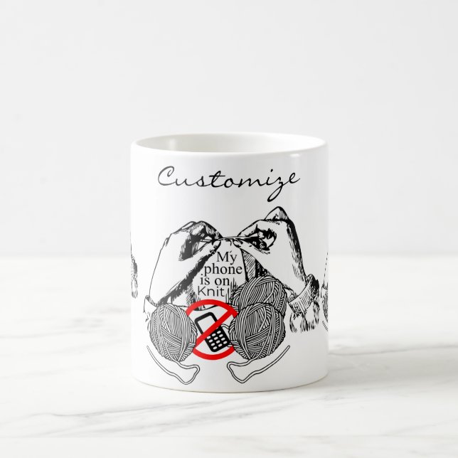 Telefon ist auf Strick Thunder_Cove Kaffeetasse (Mittel)