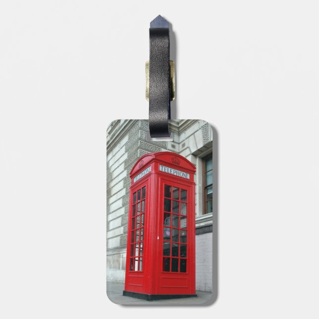 Telefon-Kasten-Gepäckanhänger Londons roter Gepäckanhänger (Rückseite vertikal)