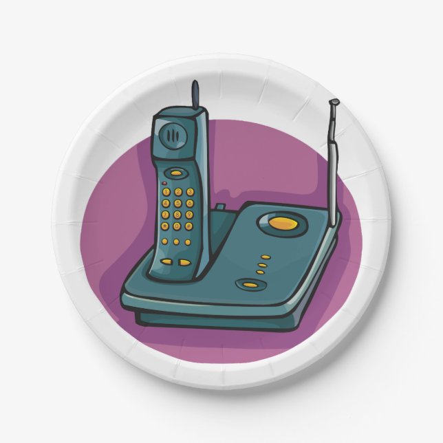 Telefon-und antwortende Maschinen-Papier-Teller Pappteller (Vorderseite)