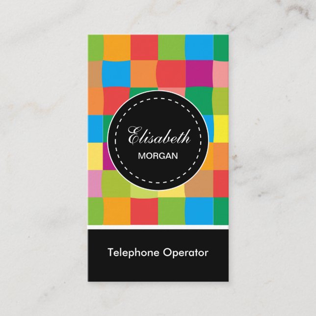 Telefonbetreiber - farbiges Muster Visitenkarte (Vorderseite)