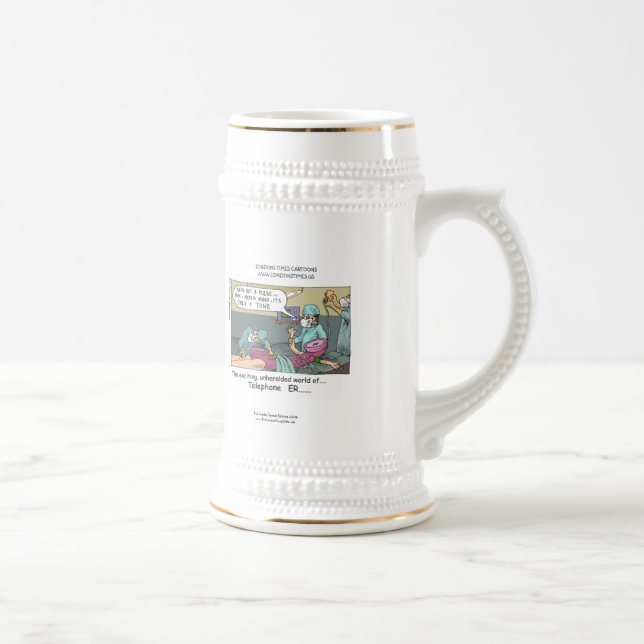 Telefoncode Blue Cartoon Funny Beer Stein Bierglas (Rechts)