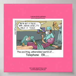 Telefoncode Blue Cartoon Funny Canvas Print Poster