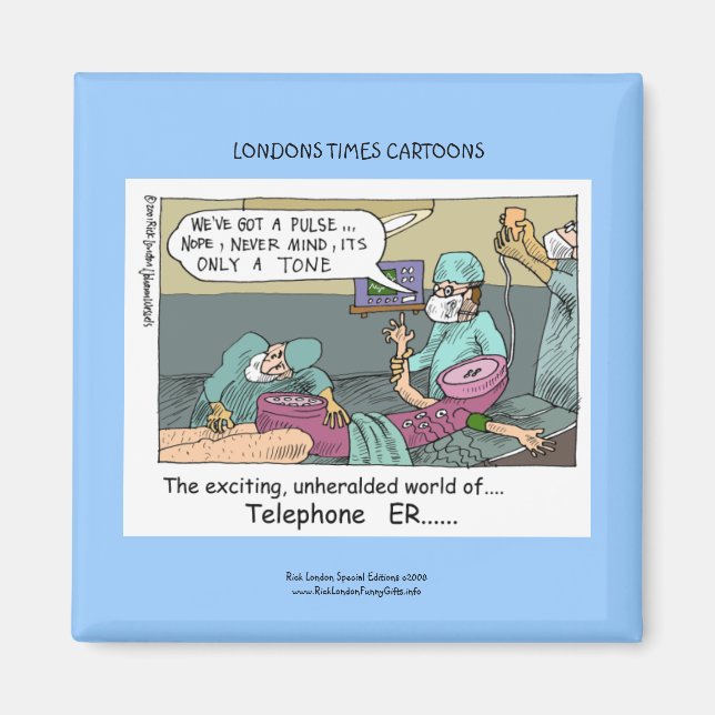 Telefoncode Blue Cartoon Funny Magnet (Vorne)