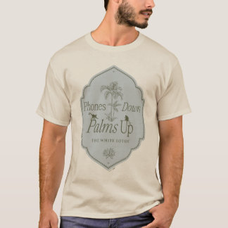 Telefone nach unten, Palmen nach oben - der weiße  T-Shirt