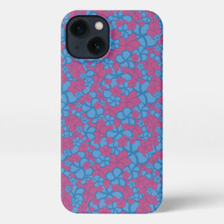 Telefongehäuse in Tropenblau und Rosa der Blume iPhone Hülle