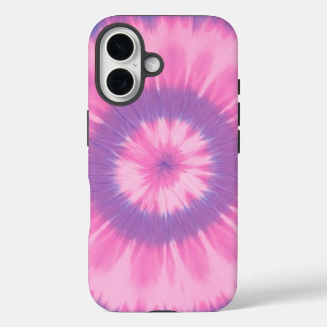 Telefongehäuse mit rosa und lila Krawatte iPhone 16 Hülle (Rückseite)