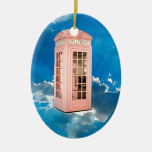 Telefonhäuschen Keramik Ornament