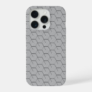 Telefonhülle Schwarz Muster Linie Würfel Geometrie iPhone 15 Pro Hülle