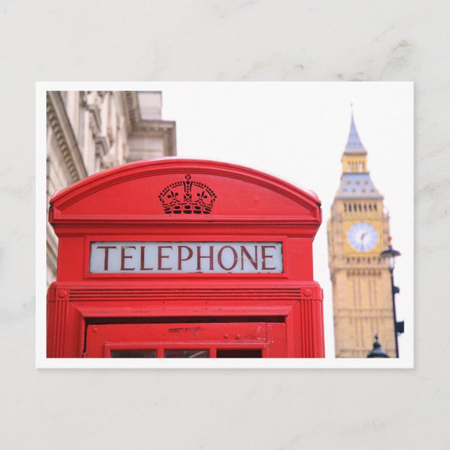 Telefonkabine & Big Ben London Postcard Postkarte (Vorderseite)