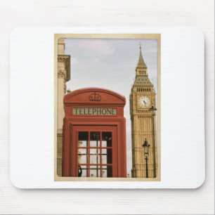 Telefonkabine und Turm des Big Ben Mousepad