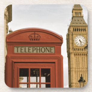 Telefonkabine und Turm des Big Ben Untersetzer
