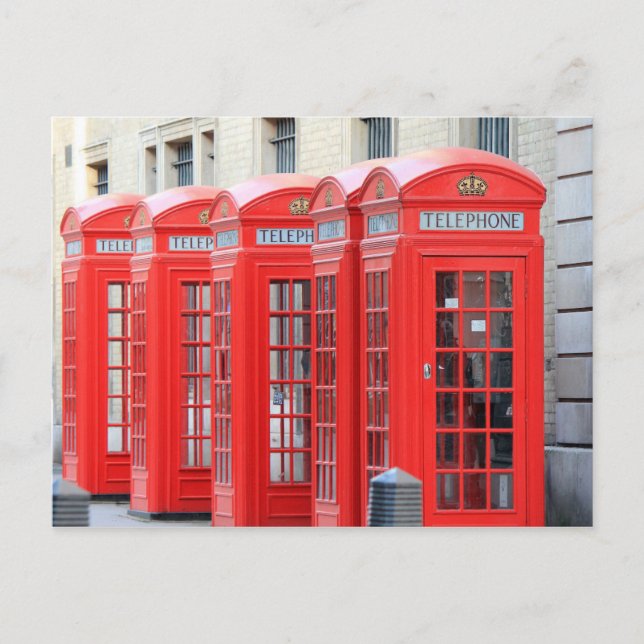 Telefonkabinen in London, England Postkarte (Vorderseite)