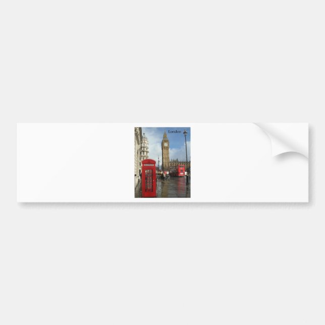 Telefonkasten Londons Big Ben (durch St.K) Autoaufkleber (Vorne)
