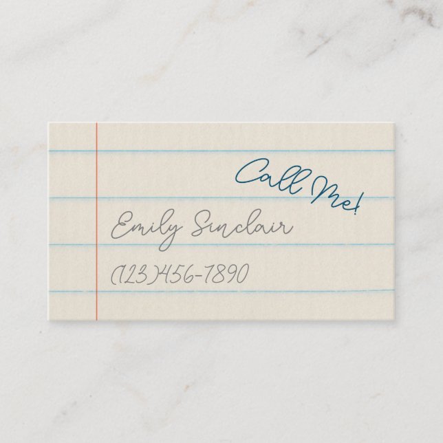 Telefonnummer: Kontaktkarte für mich auf Schulpapi Visitenkarte (Vorderseite)