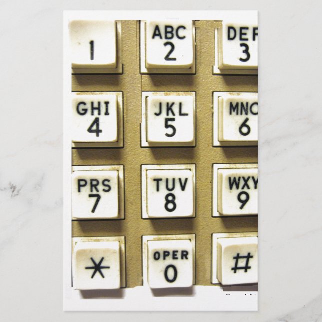 Telefonnummern Briefpapier (Vorderseite)