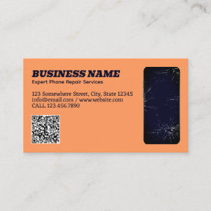 Telefonreparatur QR Peach Visitenkarte