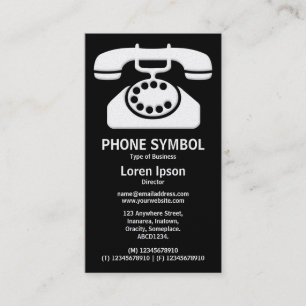 Telefonsymbol II - Schwarz (Goldkarte) Visitenkarte
