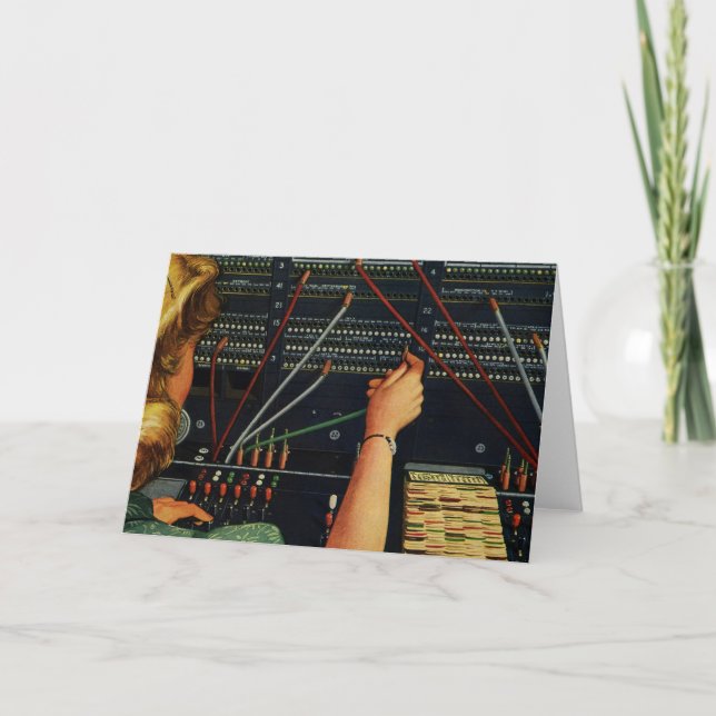 Telefonvermittler, Vintages Unternehmen Karte (Vorderseite)