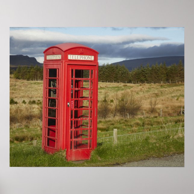 Telefonzelle, Ellishadder, in der Nähe von Staffin Poster (Vorne)