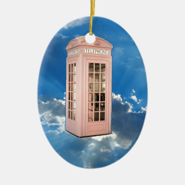 Telefonzelle Keramik Ornament (Vorne)