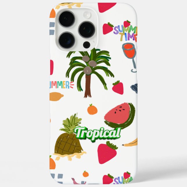 Telefonzelle - tropischer Sommer - hell, lustig &  iPhone 16 Pro Max Hülle (Rückseite)