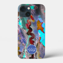 Telefonzellen Psychedelische Minze Rot Monogramm