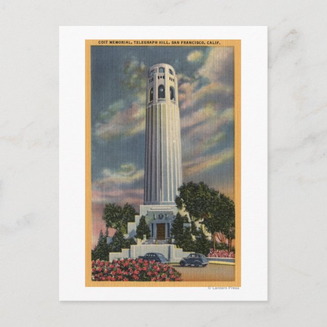 Telegrafenansicht mit Coit-Memorial Postkarte (Vorderseite)