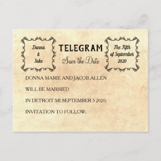 Telegramm Ankündigung Datum freihalten Postkarte
