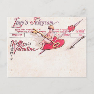 Telegramm der Liebe Postkarte
