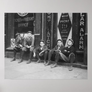 Telegrammboten, 1910. Vintage-Foto Poster