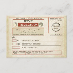 Télégrammes MARIAGE vintage RSVP