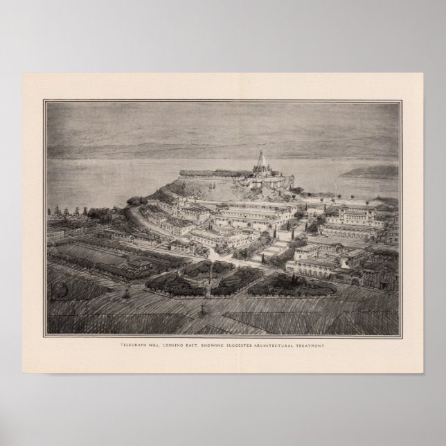 Telegraph Hill schlug eine architektonische Behand Poster (Vorne)