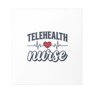 Telehealth-Krankenschwester Herzschlag Vintage-Shi Notizblock
