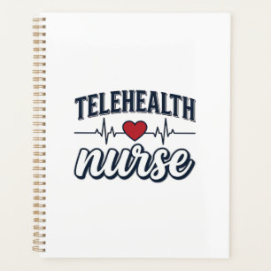 Telehealth-Krankenschwester Herzschlag Vintage-Shi Planer