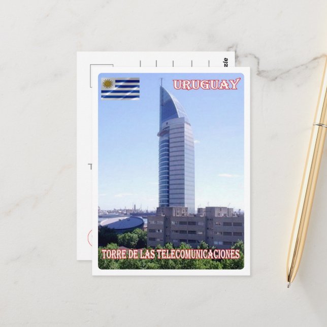 Telekommunikationstower - Uruguay - Postkarte (Vorderseite/Rückseite Beispiel)